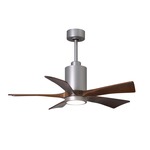 Patricia Ceiling Fan With Light - Brushed Nickel / Walnut Tone