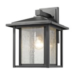 Aspen Outdoor Wall Light - Black / Clear Seeded