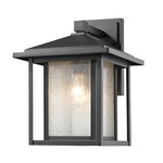 Aspen Outdoor Wall Light - Black / Clear Seeded