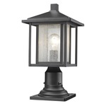Aspen Outdoor Pier Mount - Black / Clear Seeded