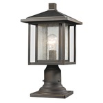 Aspen Outdoor Pier Mount - Oil Rubbed Bronze / Clear Seeded