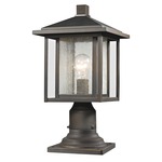 Aspen Outdoor Pier Light with Traditional Base - Oil Rubbed Bronze / Clear Seeded