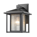 Aspen Outdoor Wall Light - Black / Clear Seeded