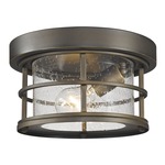 Exterior Additions Outdoor Ceiling Flush Light - Oil Rubbed Bronze / Clear Seeded