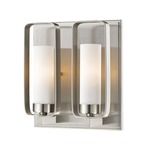 Aideen Double Wall Sconce - Brushed Nickel / Matte Opal