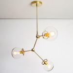 E3 Pendant - Natural Brass / Clear