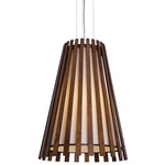 Ripado Flared Pendant - Walnut / White Acrylic