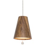 Conical Small Pendant with Crystal - Imbuia