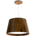 Conical Small Drum Pendant - American Walnut / White Acrylic