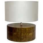 Cylindrical Table Lamp - Walnut / White