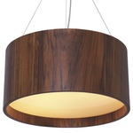 Cylindrical Pendant - American Walnut / White Acrylic