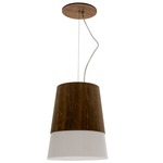 Conical Top Hat Pendant - American Walnut / White Acrylic