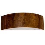 Clean Curved Horizontal Wall Sconce - American Walnut / White Acrylic