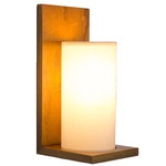 Clean Cylindrical Wall Sconce - Imbuia / White Linen