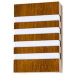 Clean Stripes Wall Sconce - Imbuia / White Acrylic