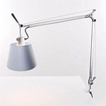 Tolomeo Shade Desk Lamp with Clamp - Aluminum / Grey Fiber