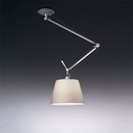 Tolomeo Shade Off Center Suspension - Aluminum / Parchment Paper