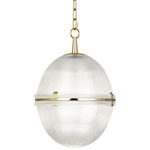 Brighton 3393 Pendant - Modern Brass / Clear Halophane