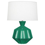 Orion Table Lamp - Emerald Green / Oyster Linen