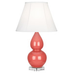 Double Gourd Table Lamp - Melon / Ivory Shade