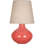 June Table Lamp - Melon / Buff Linen