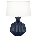 Orion Table Lamp - Matte Midnight Blue / Oyster Linen