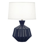 Orion Table Lamp - Matte Midnight Blue / Oyster Linen