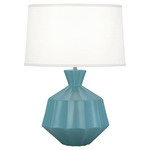 Orion Table Lamp - Matte Steel Blue / Oyster Linen