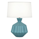 Orion Table Lamp - Matte Steel Blue / Oyster Linen