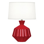 Orion Table Lamp - Ruby Red / Oyster Linen