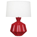 Orion Table Lamp - Ruby Red / Oyster Linen