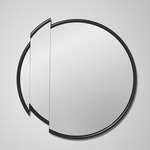 Split Round Mirror - Satin Black / Mirror