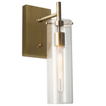 Dalton Wall Sconce - Antique Brass / Clear