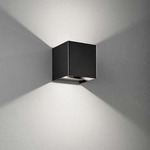 Sunrise Square LED 1035 Lumens Wall Light - Matte Black / Clear