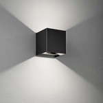 Sunrise Square LED 965 Lumens Wall Light - Matte Black / Clear