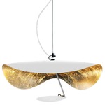 Lederam Manta Pendant - White / Gold Leaf