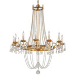 Viola Chandelier - Distressed Gold Leaf / Clear