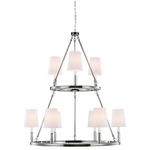 Lismore Two Tier Chandelier - Polished Nickel