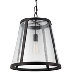 Harrow 1 Light Pendant - Oil Rubbed Bronze / Clear Seeded