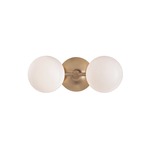 Fleming Bathroom Vanity Light - Aged Brass / Opal