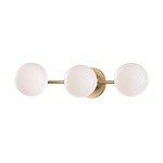 Fleming Bathroom Vanity Light - Aged Brass / Opal