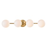 Fleming Bathroom Vanity Light - Aged Brass / Opal