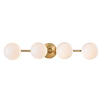 Fleming Bathroom Vanity Light - Aged Brass / Opal