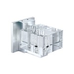 Square Crystal Wall Light - Satin Aluminum / Crystal