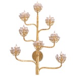 Agave Americana Wall Sconce - Dark Gold Leaf / Crystal