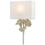 Gingko Wall Light - Silver Leaf / Off White