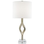 Elyx Table Lamp - Silver Leaf / Off White