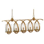 Maximus Rectangle Chandelier - Gold Leaf / Clear