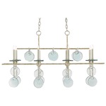 Sethos Rectangular Chandelier - Silver Granello / Clear