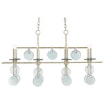 Sethos Rectangular Chandelier - Silver Granello / Clear